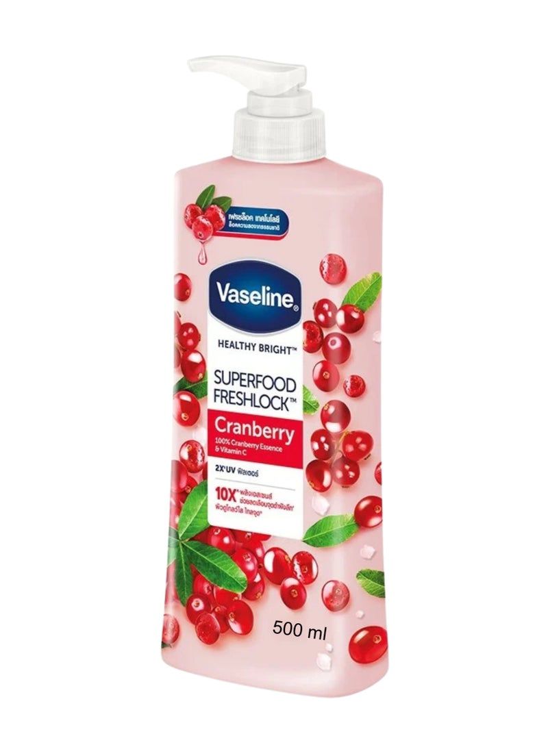 Vaseline Superfood Freshlock Cranberry Body Lotion for Fresh & Hydrated Skin – 500ml - Image 2